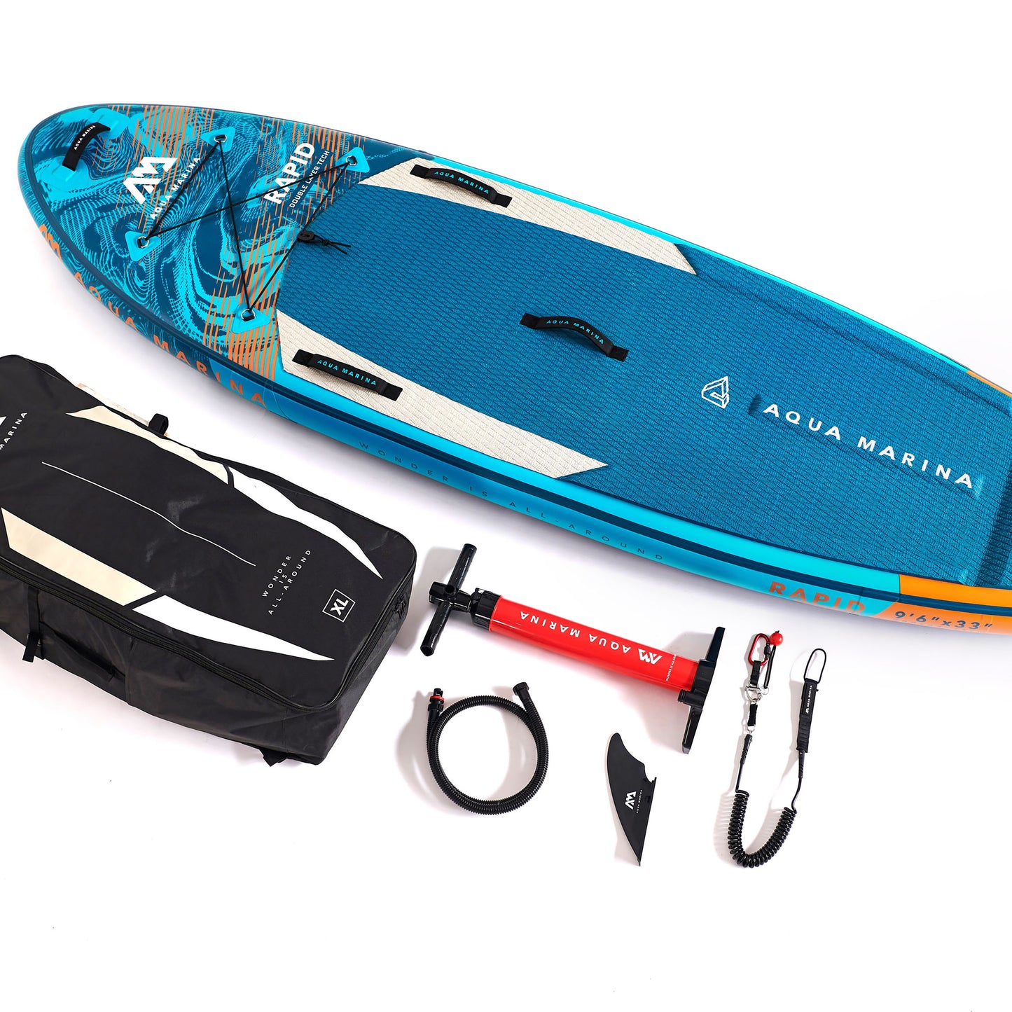 Aqua Marina - RAPID 9' 6" White Water Inflatable Stand Up Paddle Board (iSup)