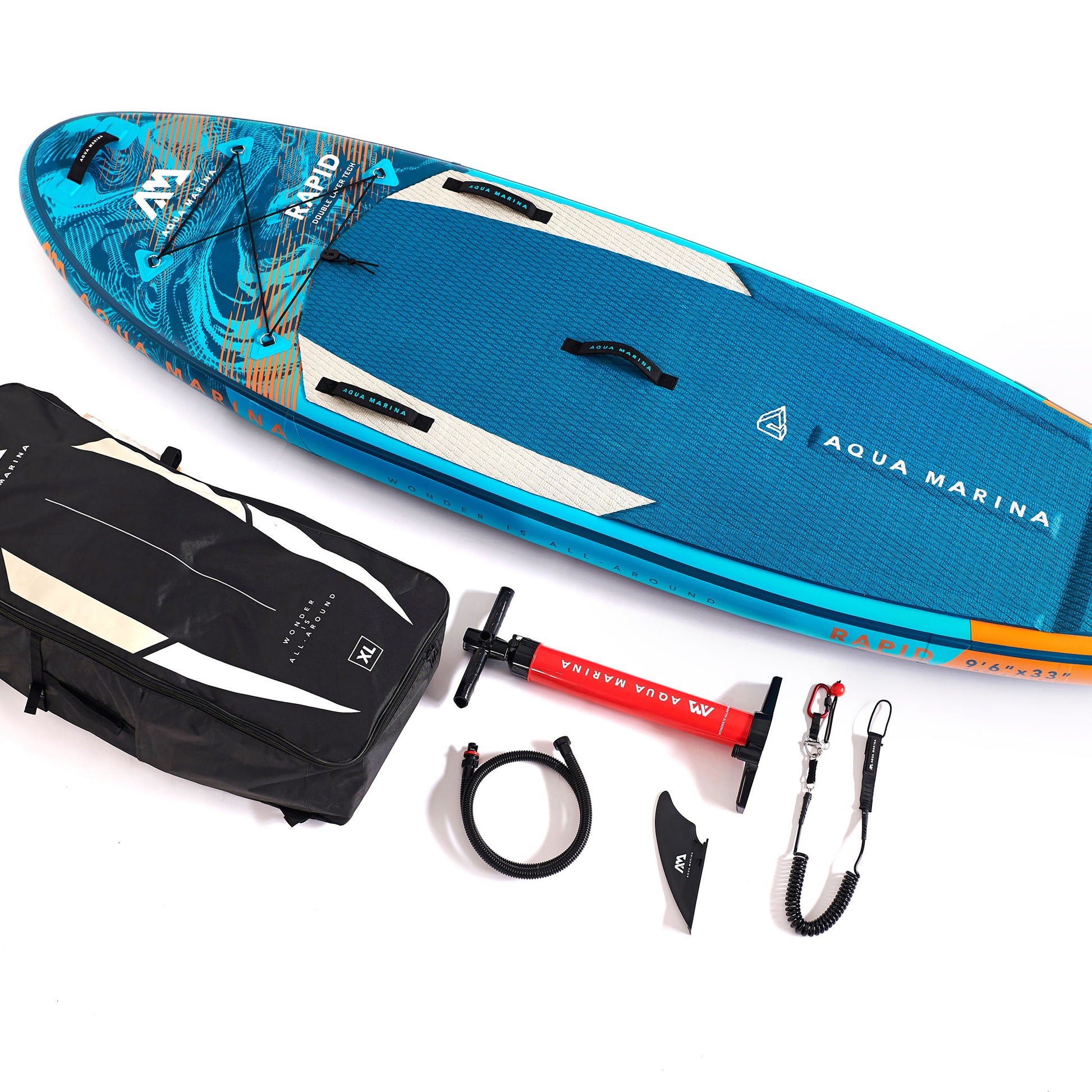 Aqua Marina - RAPID 9' 6" White Water Inflatable Stand Up Paddle Board (iSup) - Aqua Marina