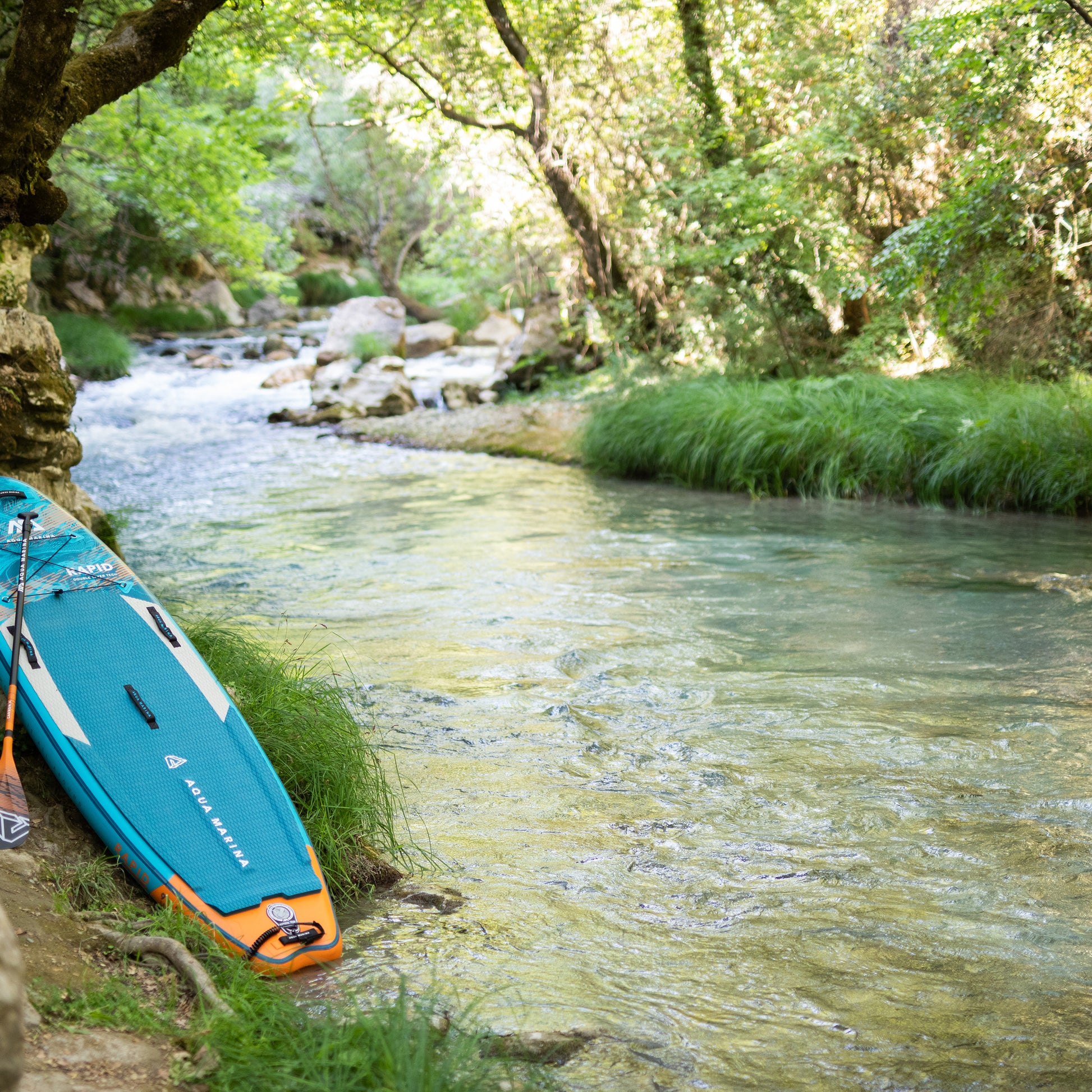 Aqua Marina - RAPID 9' 6" White Water Inflatable Stand Up Paddle Board (iSup) - Aqua Marina