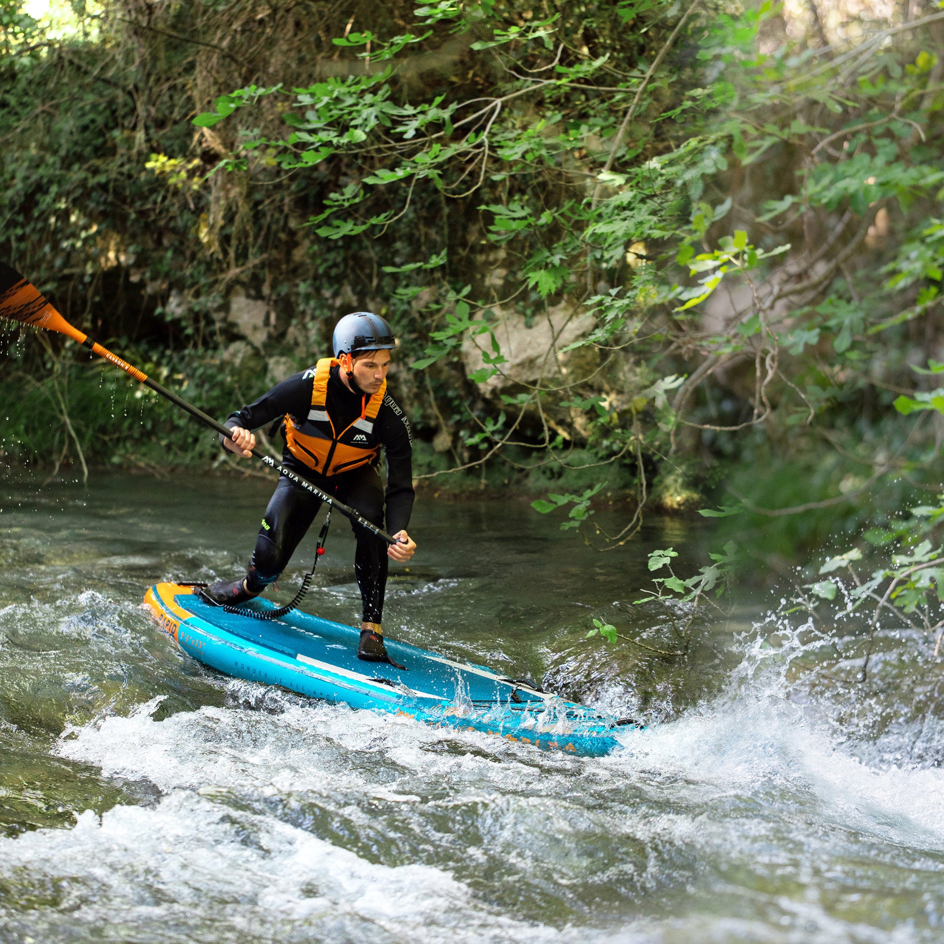 Aqua Marina - RAPID 9' 6" White Water Inflatable Stand Up Paddle Board (iSup) - Aqua Marina