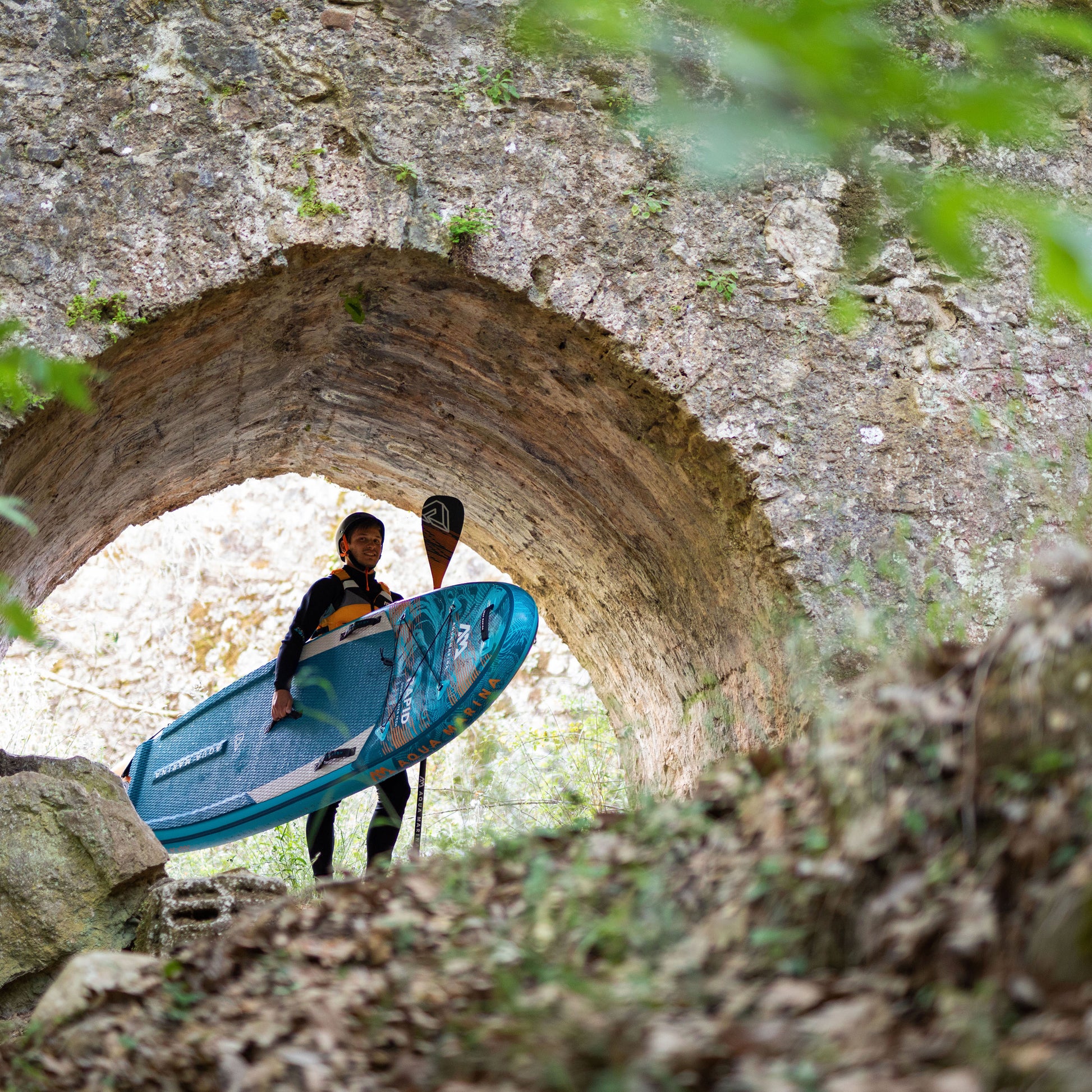 Aqua Marina - RAPID 9' 6" White Water Inflatable Stand Up Paddle Board (iSup) - Aqua Marina