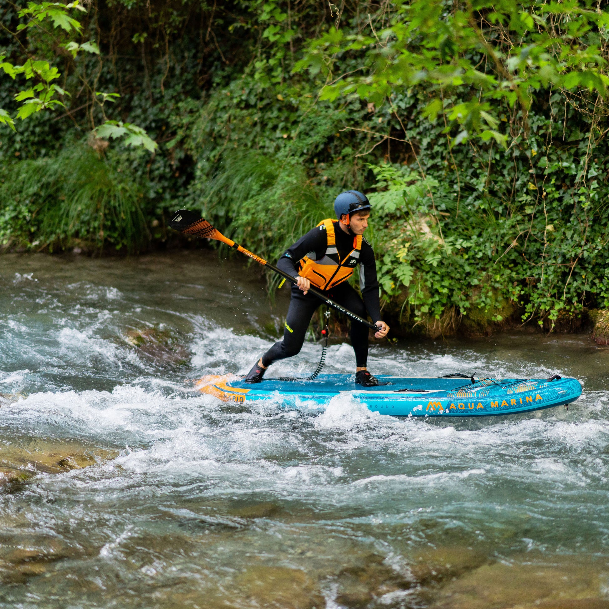 Aqua Marina - RAPID 9' 6" White Water Inflatable Stand Up Paddle Board (iSup) - Aqua Marina
