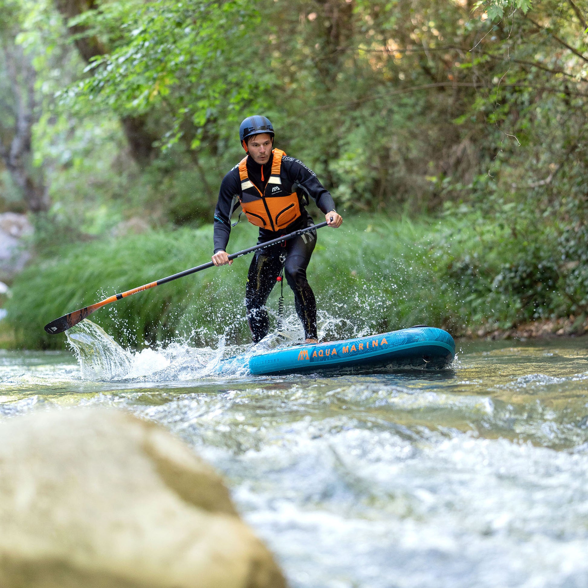 Aqua Marina - RAPID 9' 6" White Water Inflatable Stand Up Paddle Board (iSup) - Aqua Marina