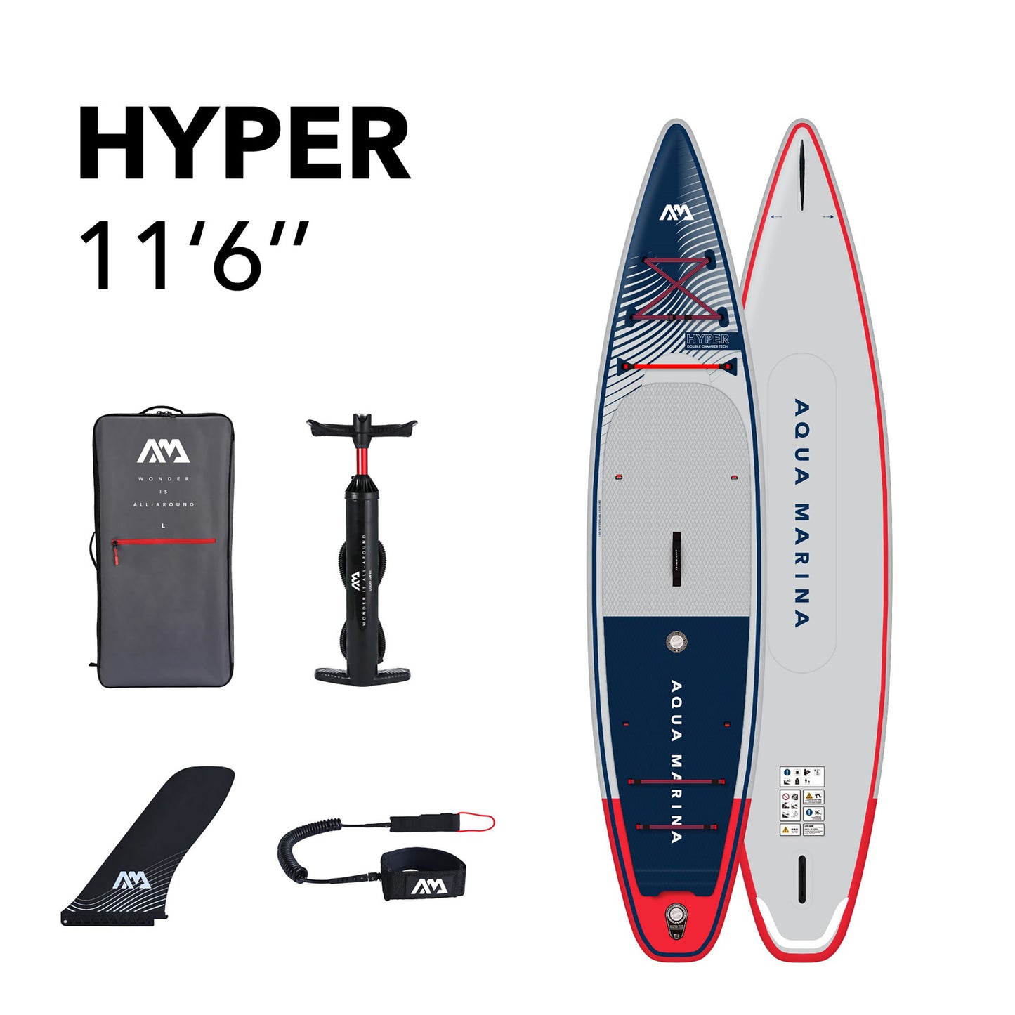 Aqua Marina - Planche de stand up paddle gonflable HYPER Touring 11' 6" (iSup)