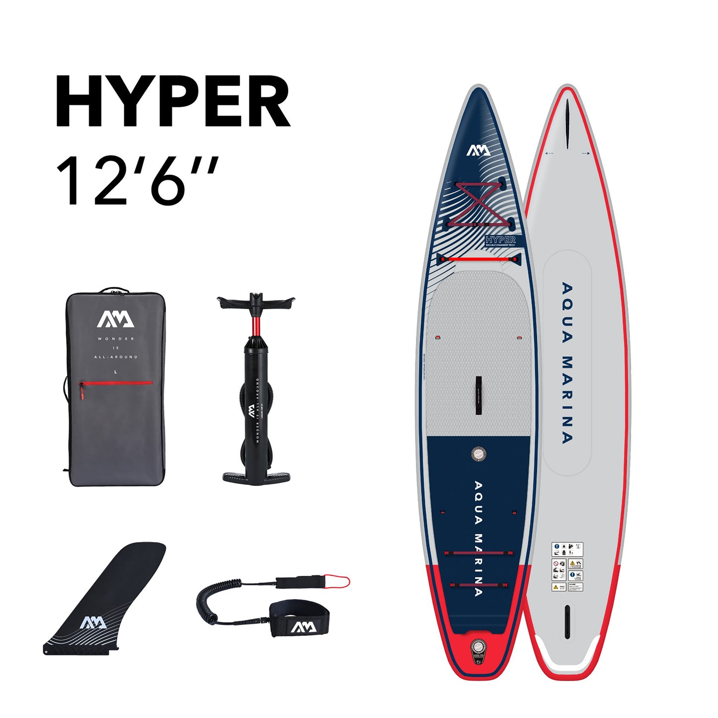 Aqua Marina - Planche de stand up paddle gonflable HYPER Touring 12' 6" (iSup)