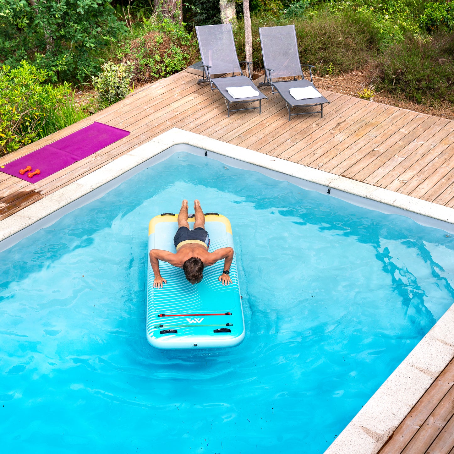 Aqua Marina - PEACE 8'2" Inflatable Fitness Mat w/Carry Strap