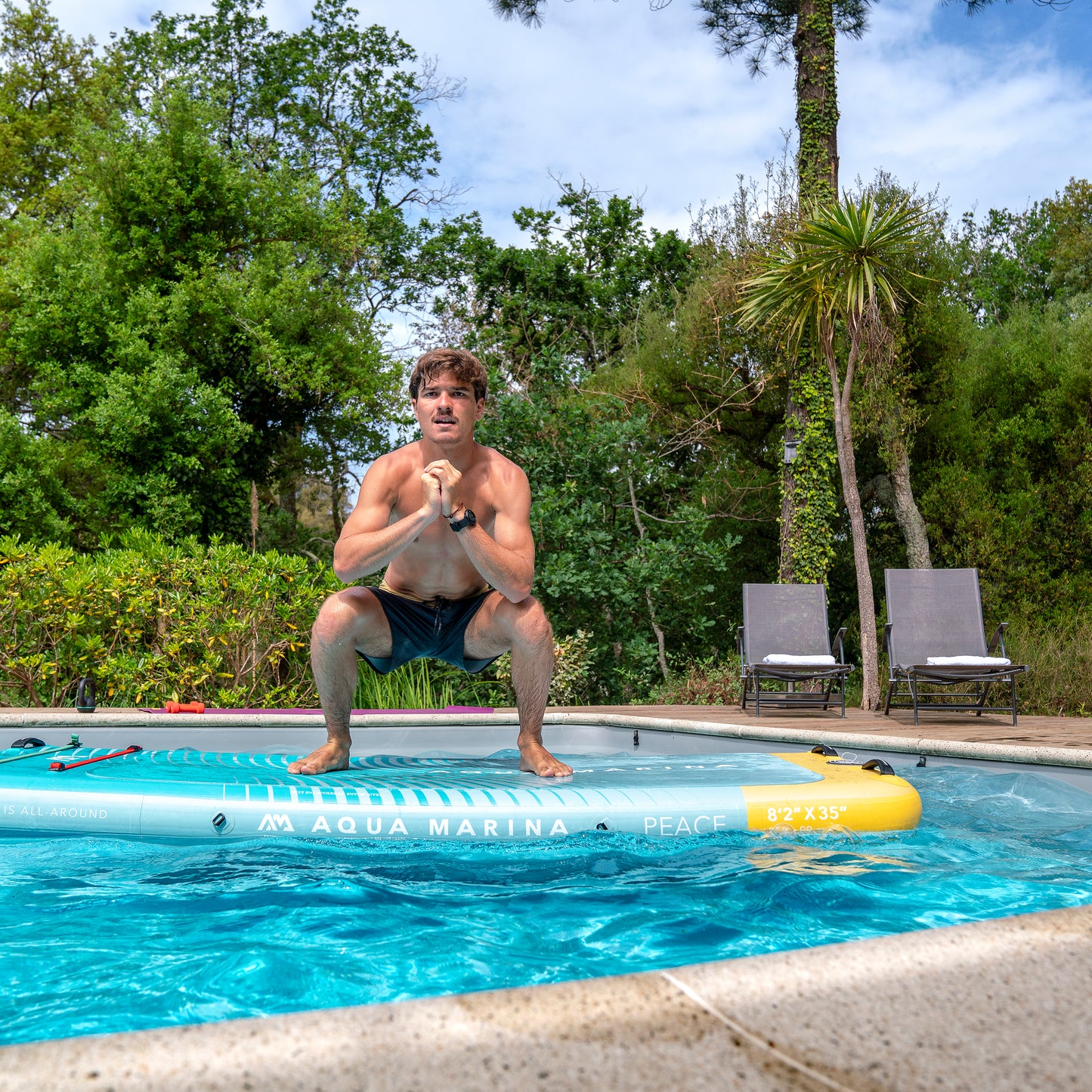 Aqua Marina - PEACE 8'2" Inflatable Fitness Mat w/Carry Strap