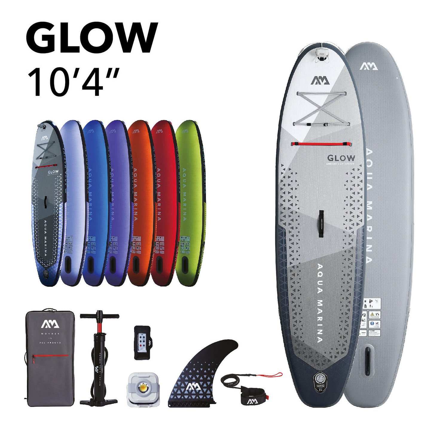 Aqua Marina - GLOW 10'4" iSUP polyvalent avec système d'éclairage ambiant