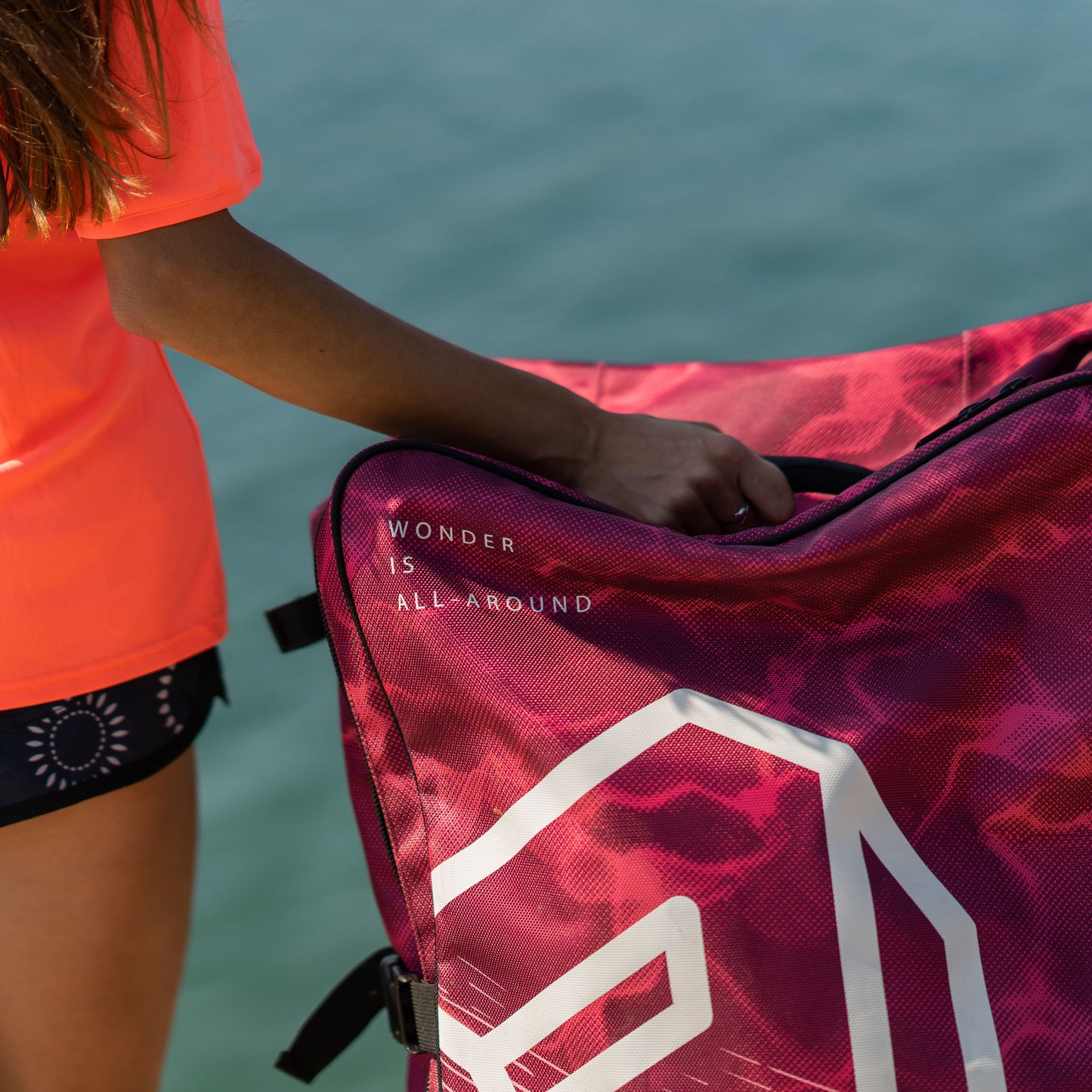 Aqua Marina - Premium Luggage Bag - (Raspberry) with rolling wheel 132L