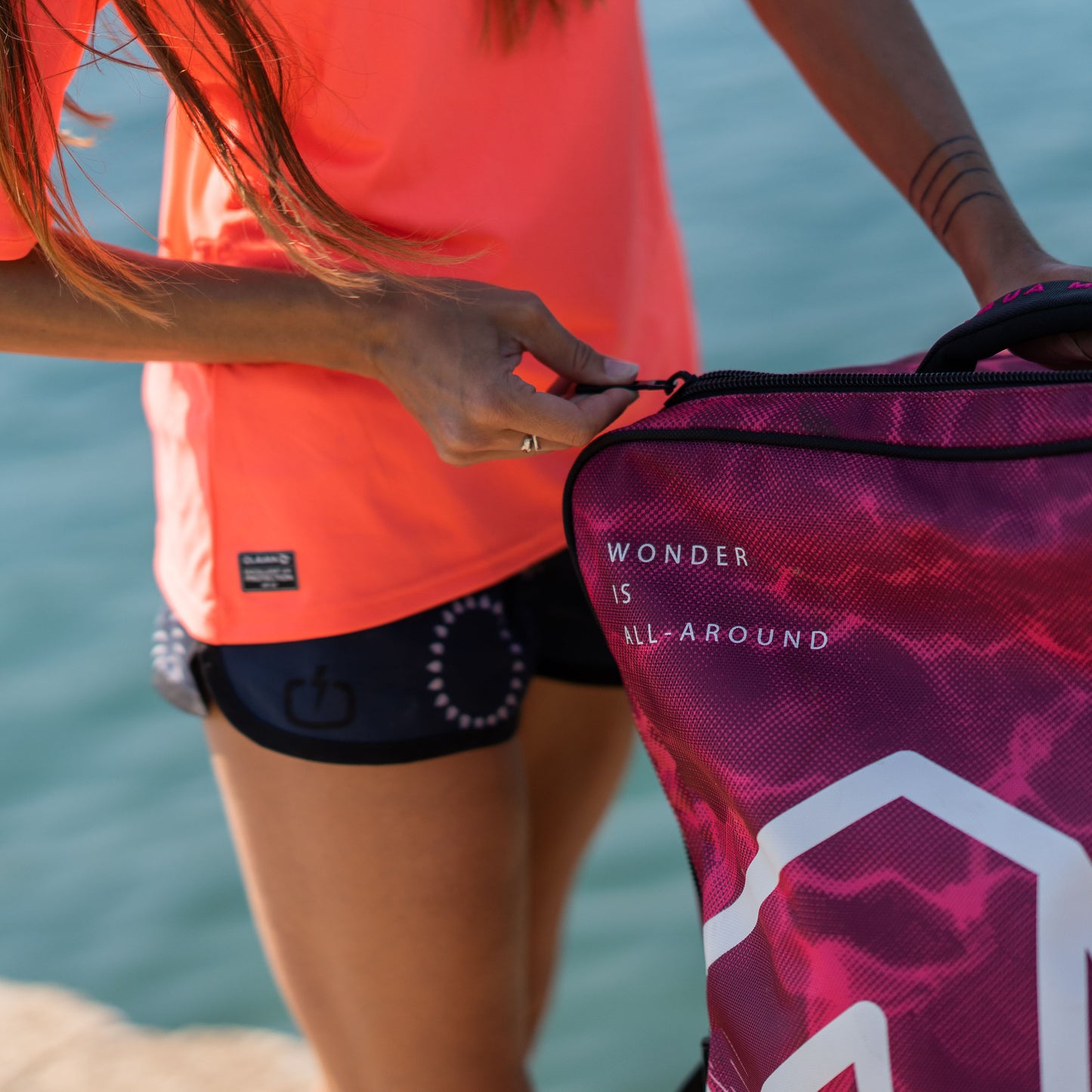 Aqua Marina - Premium Luggage Bag - (Raspberry) with rolling wheel 132L