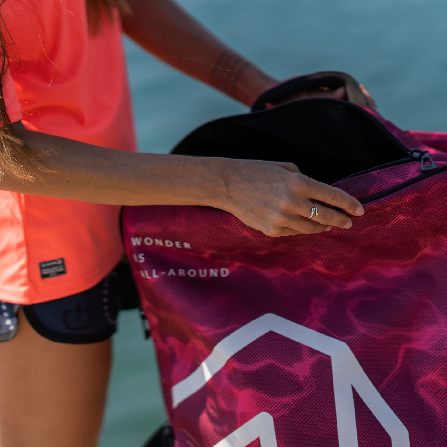 Aqua Marina - Premium Luggage Bag - (Raspberry) with rolling wheel 132L