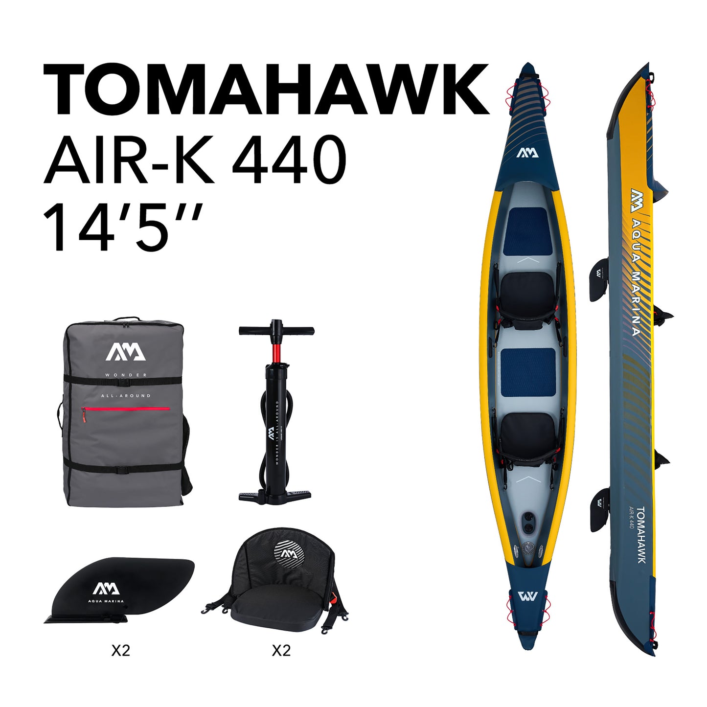 Aqua Marina - Kayak de vitesse Tomahawk 2 places 14'5" 