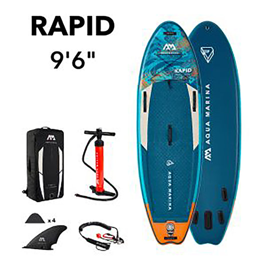 Aqua Marina - RAPID 9' 6" White Water Inflatable Stand Up Paddle Board (iSup)