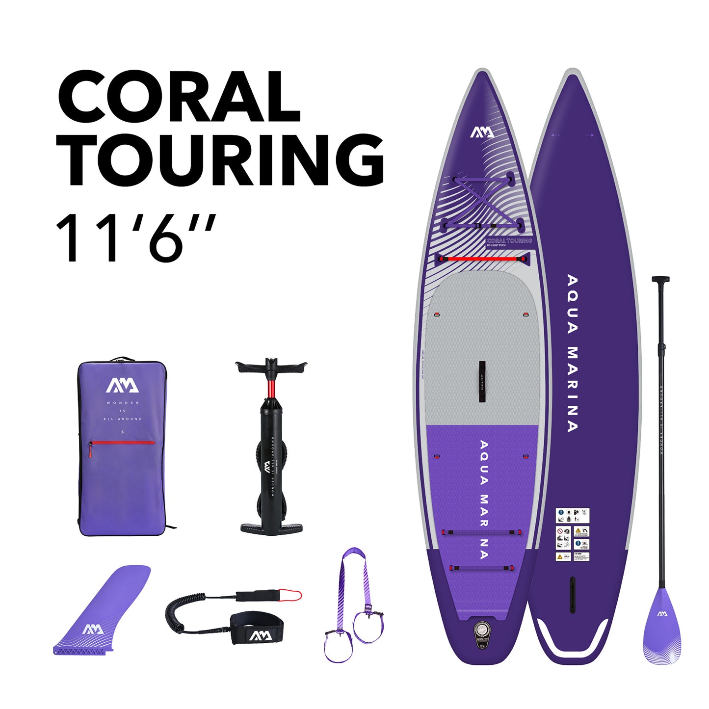 Aqua Marina - Planche de stand up paddle gonflable CORAL Touring (Night Fade) 11' 6" (iSup) 