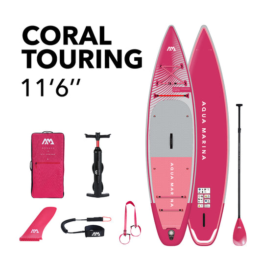 Aqua Marina - CORAL Touring (Raspberry) 11' 6" Inflatable Stand Up Paddle Board (iSup)