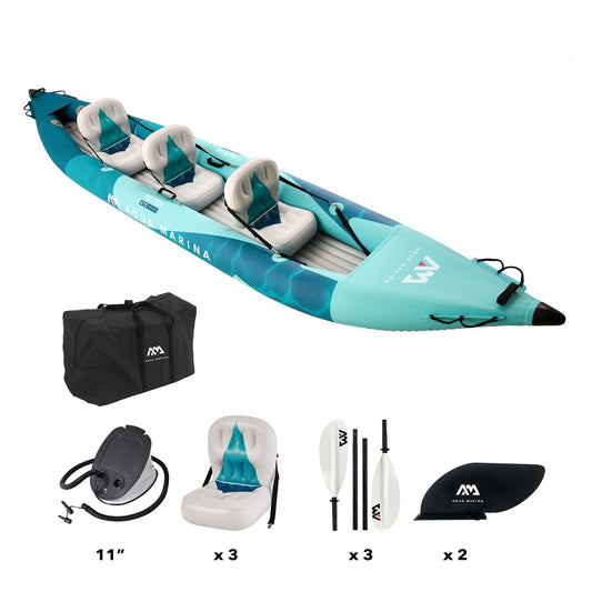 Aqua Marina BETTA 15'7" Recreational Kayak 3-Person - Overhead Studio View